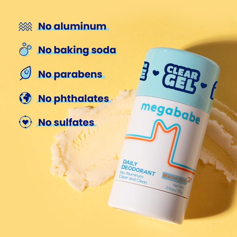 Megababe Beachy Pits Daily Deodorant, Fresh Scent, 2.6 Ounce, Stick - Image 5