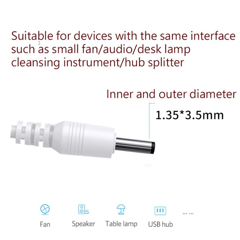 USB Power Cable 80cm DC 3.5mm 1.35mm Plug for Routers Small Electronics Safe Voltage - Image 4