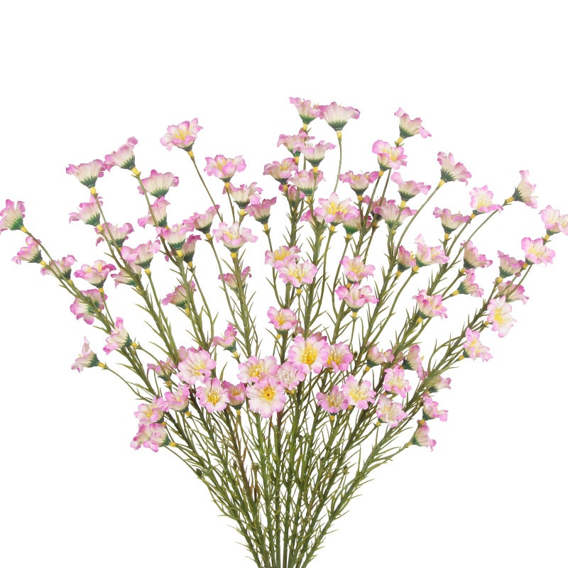 Cityes 10 Pcs Artificial Wildflowers With Stems Bulk Silk Spring Flowers 21 Inch Fake Forsythia Branches Pink Faux Wildflowers Floral Arrangements For Home Decor Indoor Outdoor Wedding Centerpieces - Image 1