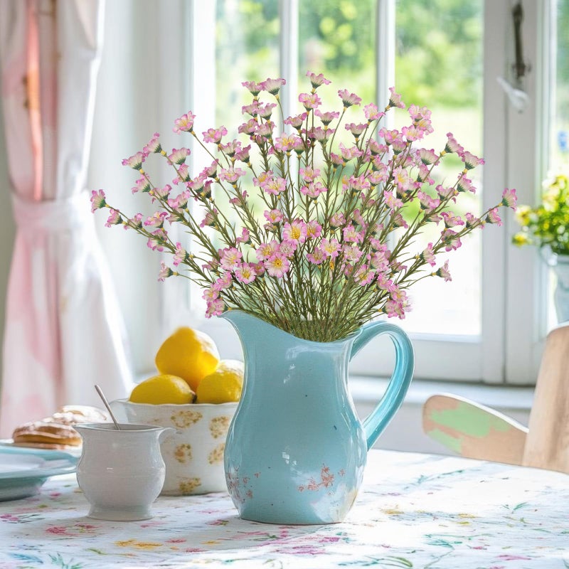 Cityes 10 Pcs Artificial Wildflowers With Stems Bulk Silk Spring Flowers 21 Inch Fake Forsythia Branches Pink Faux Wildflowers Floral Arrangements For Home Decor Indoor Outdoor Wedding Centerpieces - Image 4