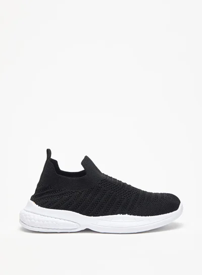شو اكسبرس Boys Textured Slip On Trainer Shoes Black