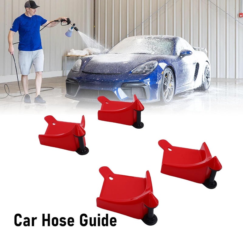 Car Hose, Tire Hose Sliding Roller, Textured Strip Roller to Prevent Stuck Under Wheels, Ideal for Car Washing Detailing Motorcycle RV (Red) - Image 3