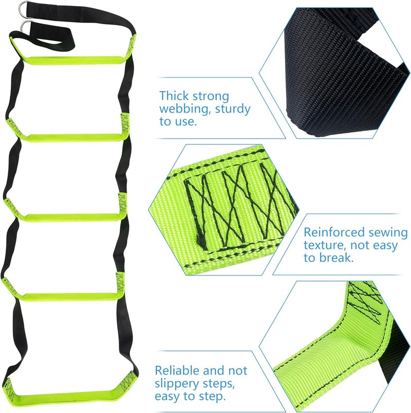 itayak Boat Rope Ladder, Portable Boarding Fishing Climbing Rope Outdoor Foldable Ladder for Inflatable Boat, Sailboat, Kayak, Motorboat, Canoeing (5 Steps) - Image 3