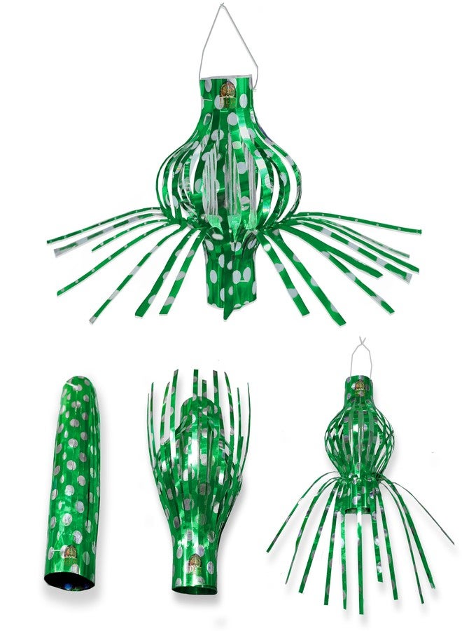 DEN DECORATION فوانيس معلقة من الورق المعدني القابل للطي من DEN DECORATION (10 قطع) (لون أخضر غابي) - Image 1