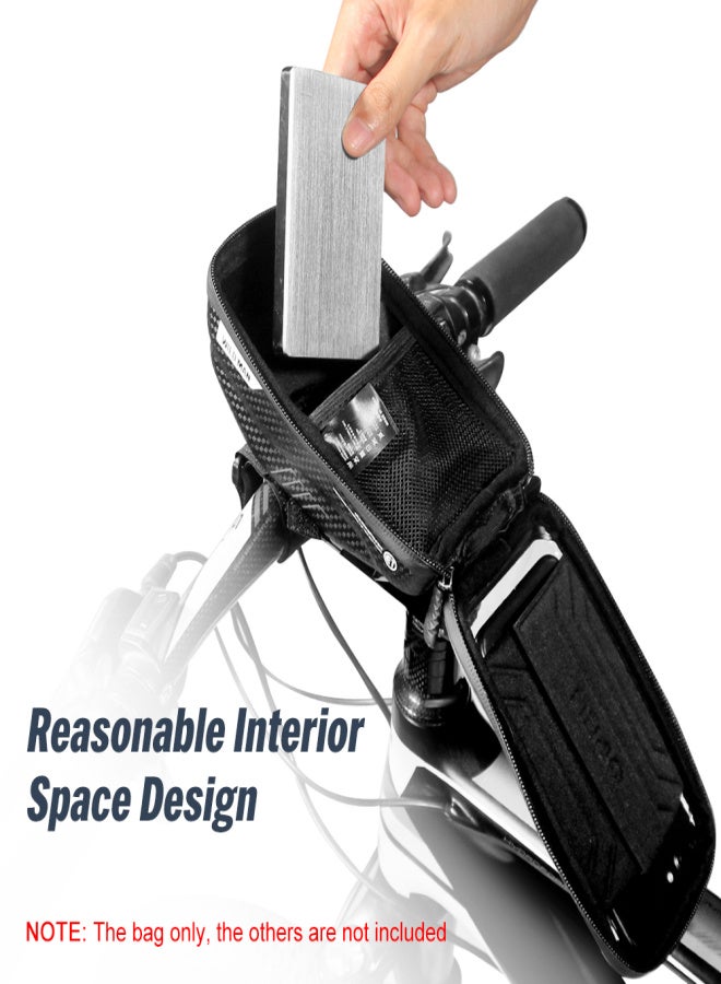 WILD MAN Bike Phone Bags with Touch Screen Phone Holder Case Waterproof Bicycle Front Frame Top Tube Mount Handlebar Bags Bike Storage Bag Cycling Pack - Image 2