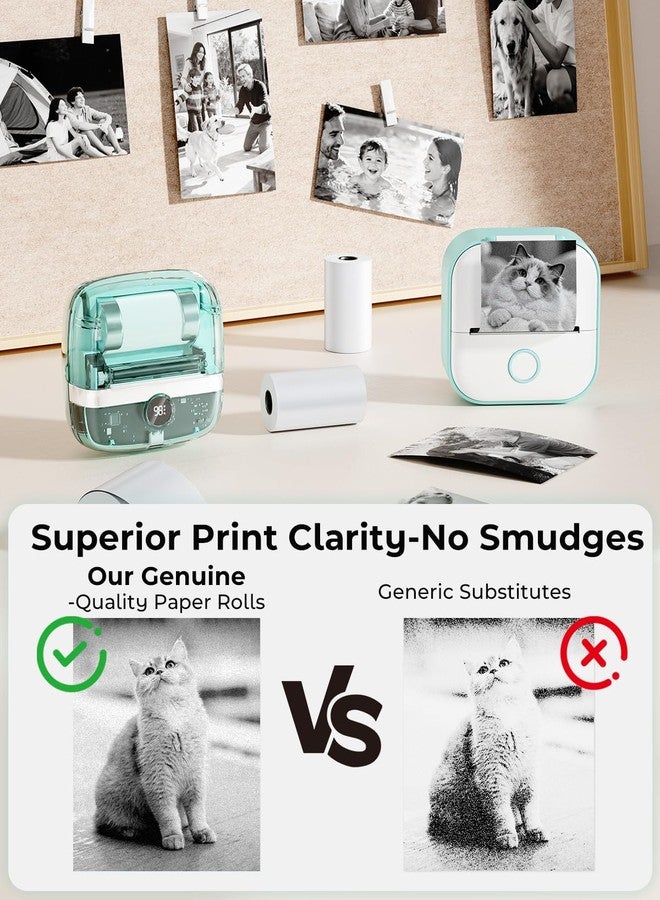 Memoking Black on White 10-Years Non-Sticky Paper Compatible for T02/M02/Q02E/T02 Pro/D20 Sticker Printer Print Pods Mini Printer, Non-Sticky Paper 53mmx6.5m for Journal Texts Study Note DIY, 3 Roll - Image 4