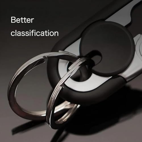 CHRIS GOOD Men's Car Key Chain 3pcs, Personalized Creative Stainless Steel Car Keychain for Men, Anti-Loss Heavy Duty Metal Key Ring - Image 2