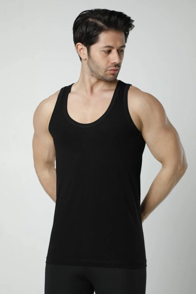HMD 500 Triple Rib 100% Cotton Suspended Men's Athlete - Black