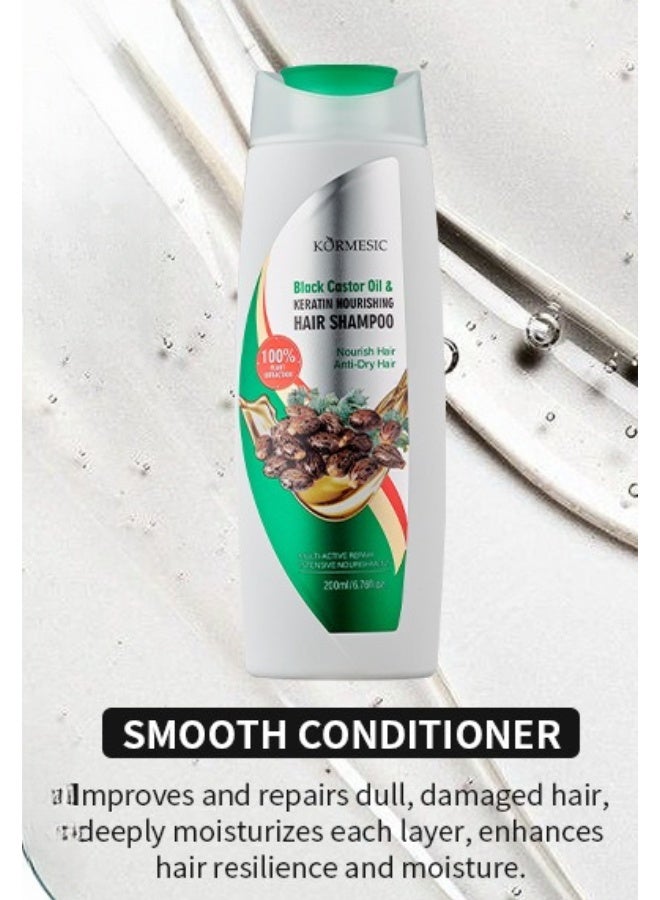 Kormesic زيت الخروع الأسود وشامبو الكيراتين-شامبو تطهير عميق 200 مل - Image 2