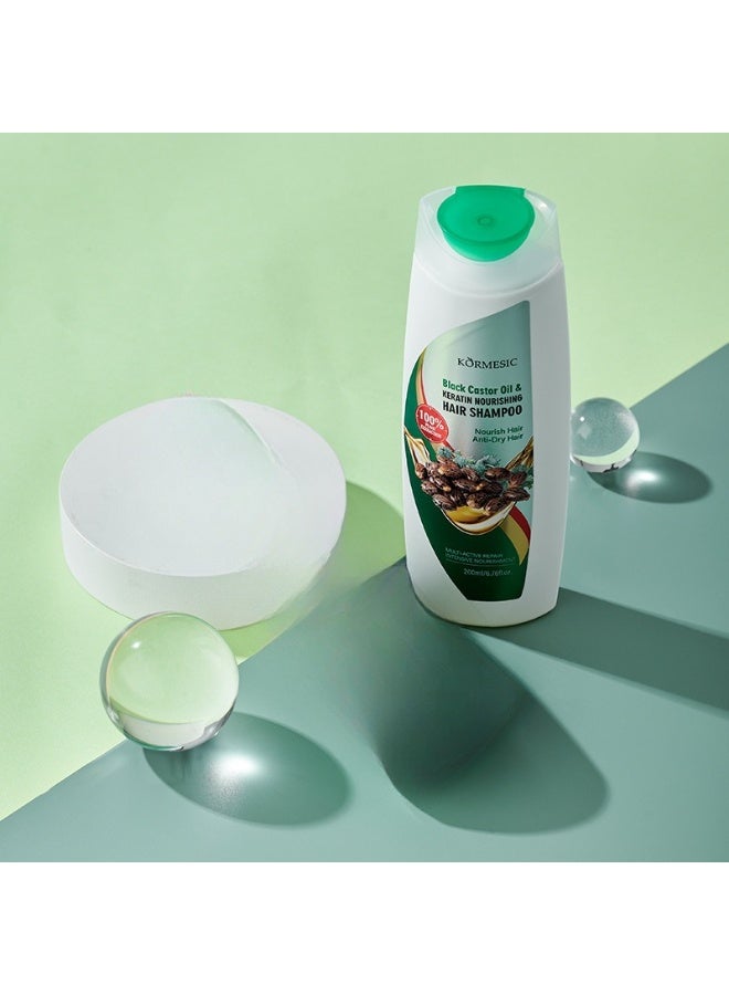 Kormesic زيت الخروع الأسود وشامبو الكيراتين-شامبو تطهير عميق 200 مل - Image 5