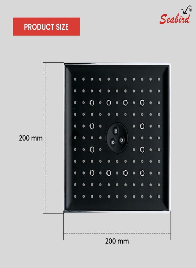 SEABIRD® ABS AutoSwitch™ Shower Head 8x8 Inch | 3 Mode High Pressure Shower | Rain, Dancing & Mist Multi-Function | Water On/Off Function Change | Bathroom Overhead Shower - Image 2