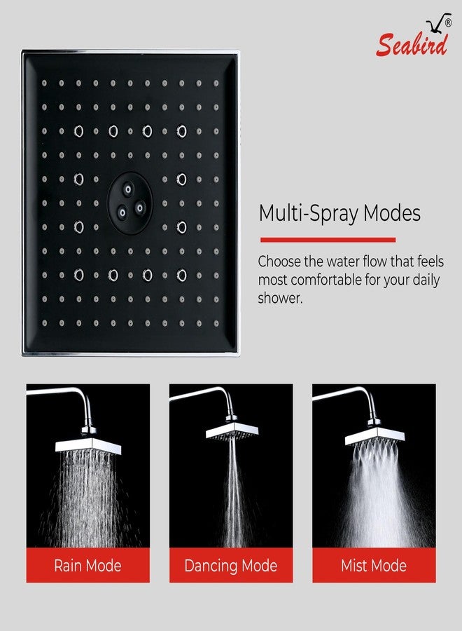 SEABIRD® ABS AutoSwitch™ Shower Head 8x8 Inch | 3 Mode High Pressure Shower | Rain, Dancing & Mist Multi-Function | Water On/Off Function Change | Bathroom Overhead Shower - Image 4