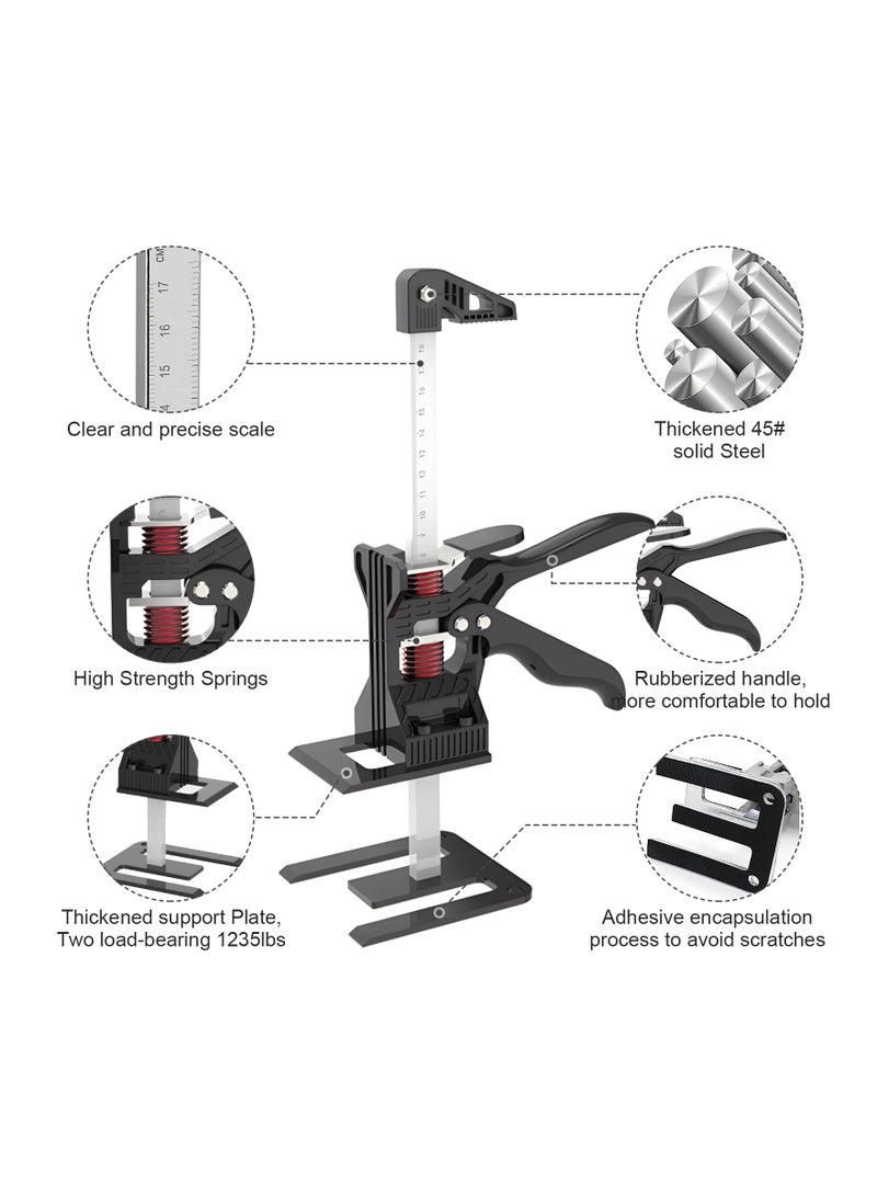 KASTWAVE Door Lifter Tool, 2PCS Multifunctional Hand Lifting Tool Jack, Metal Labor Saving Arm, 1234LBS Furniture Lifter Height Adjustment, Plasterboard Lifter, Drywall Lifter, Labor-Saving Tool for Men - Image 2