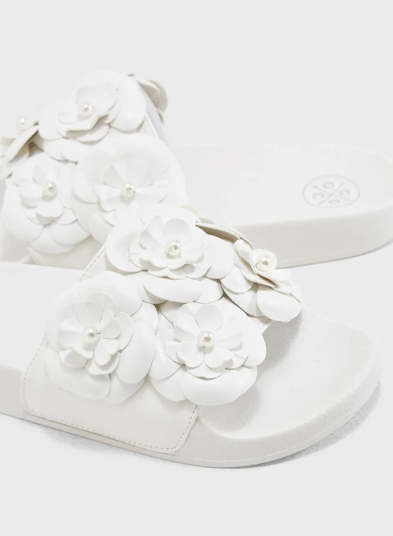 Coco Brandi Flower Flat Slide