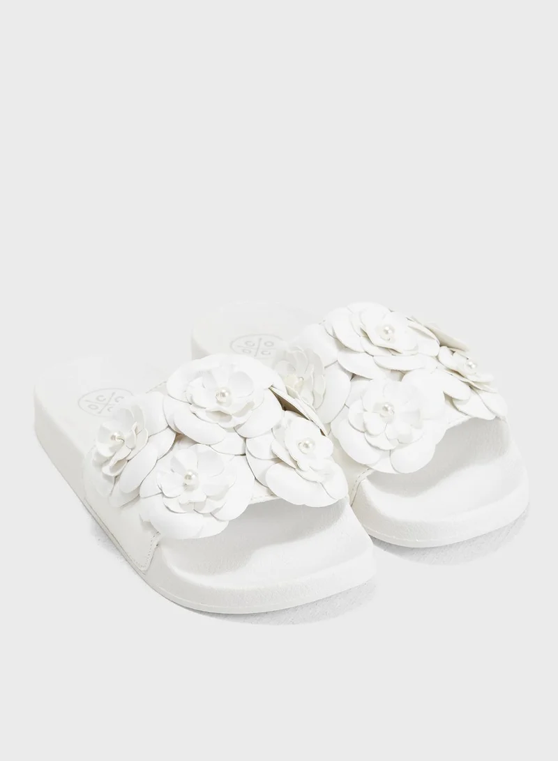 Coco Brandi Flower Flat Slide
