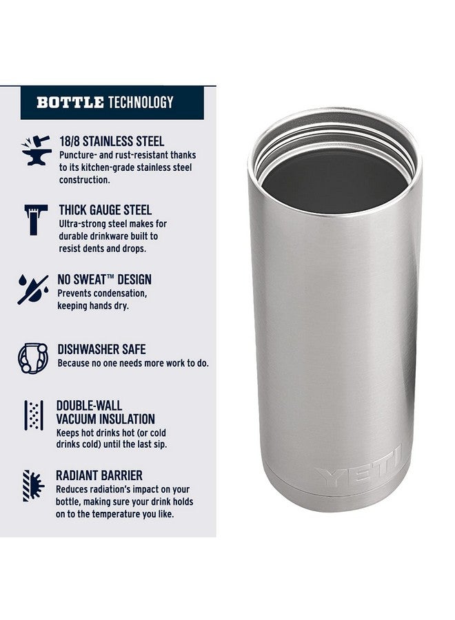 YETI Rambler 18 oz Bottle, Stainless Steel, Vacuum Insulated, with Hot Shot Cap, Seafoam - Image 4