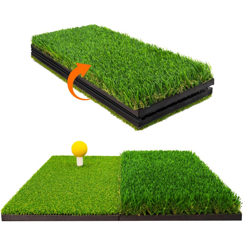 LYDARZ Portable & Foldable Golf Practice Mat â€“ Dual-Turf Golf Hitting Mat for Indoor & Outdoor Swing and Chipping â€“ Fairway & Rough Turf Golf Training Mat for Backyard and Home - Image 2