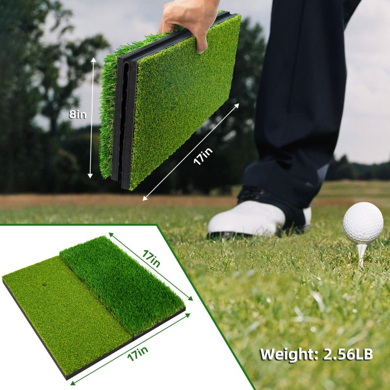 LYDARZ Portable & Foldable Golf Practice Mat â€“ Dual-Turf Golf Hitting Mat for Indoor & Outdoor Swing and Chipping â€“ Fairway & Rough Turf Golf Training Mat for Backyard and Home - Image 3