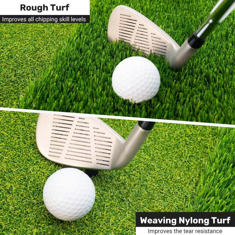 LYDARZ Portable & Foldable Golf Practice Mat â€“ Dual-Turf Golf Hitting Mat for Indoor & Outdoor Swing and Chipping â€“ Fairway & Rough Turf Golf Training Mat for Backyard and Home - Image 5