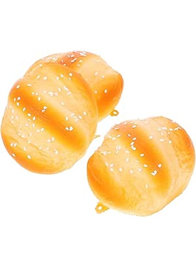 3 Pieces Faux Bread Simulation Realistic Decor Baking Shop Teaching Tool Photo Prop PU Material - Image 1