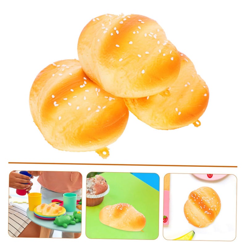 3 Pieces Faux Bread Simulation Realistic Decor Baking Shop Teaching Tool Photo Prop PU Material - Image 5