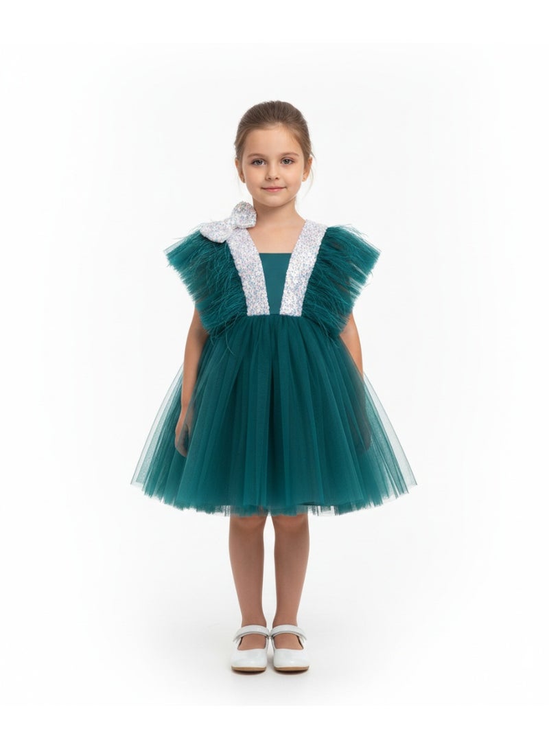 D'Daniela Amira Dress with Sequins Green - Image 4