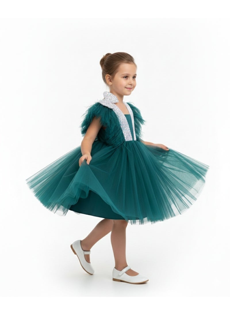 D'Daniela Amira Dress with Sequins Green - Image 3