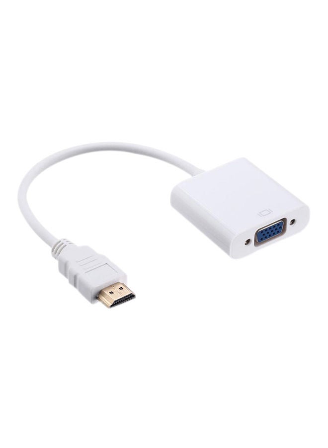 NIBEMINENT 1080P HDMI To VGA Video Converter Adapter Cable For Hdtv TV White 