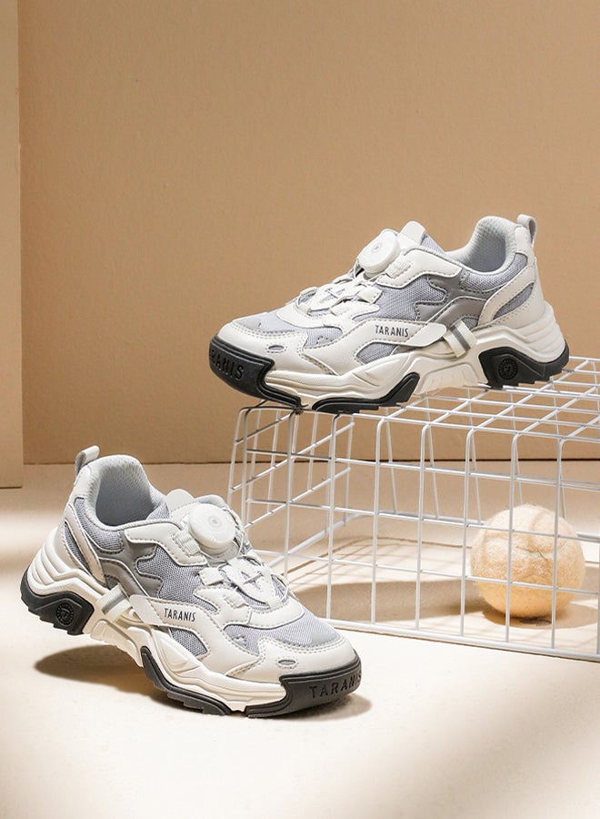 تارانيس حذاء تارانيس للأطفال رمادي - حذاء رياضي أنيق للأطفال الصغار رمادي - حذاء رياضي أبيض للأطفال - Image 1