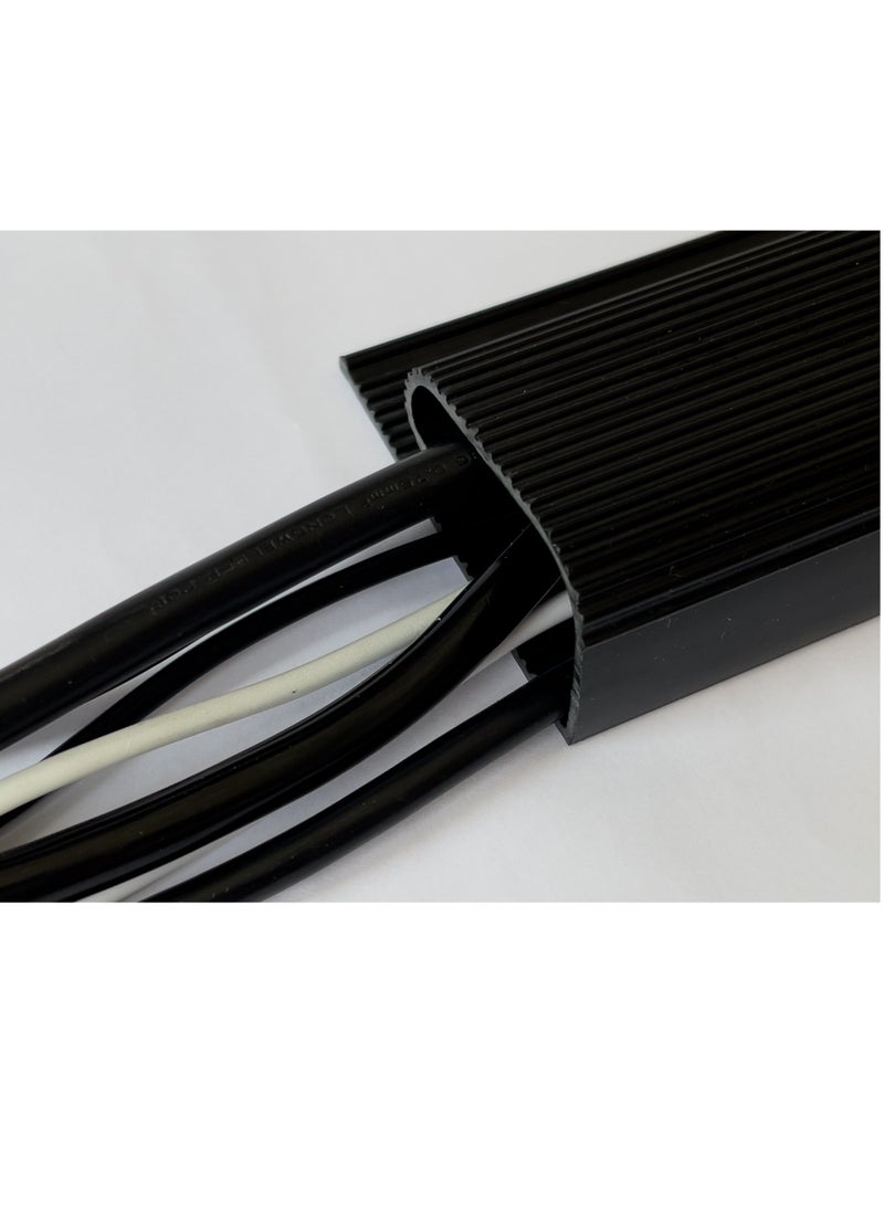 SARI SARI - J Channel Desk Cable Raceway Management – Set of 4 Computer Wire Channel Management Kit, Black Under Table Cord Organizer, Easy Install Wire Organizer Trays for Office and Home (Black) - Image 1