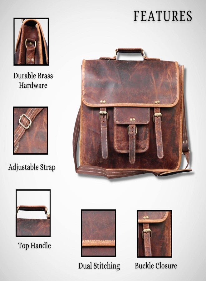 Madosh Genuine Leather Messenger Bag for Men | Crossbody Office Satchel with Adjustable Strap, Laptop Compartment & Buckle Closure - Image 3