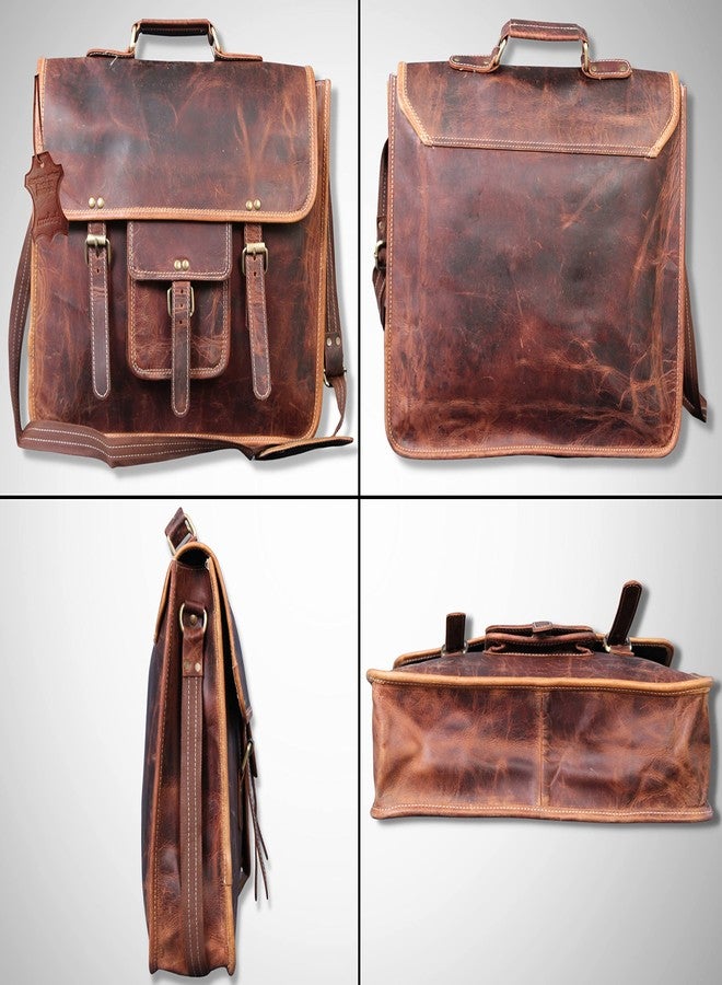 Madosh Genuine Leather Messenger Bag for Men | Crossbody Office Satchel with Adjustable Strap, Laptop Compartment & Buckle Closure - Image 2