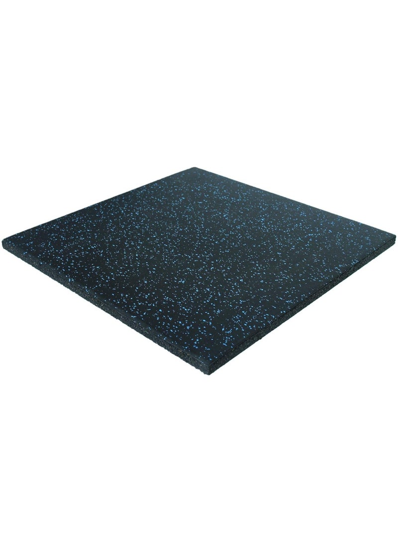 terrain TERRAFIT® Duo Square Rubber Tiles – Black with Blue Sparks, 50x50cm, 3cm Thick – Interlocking Gym Flooring for Home, Garage & Fitness Areas - Image 1