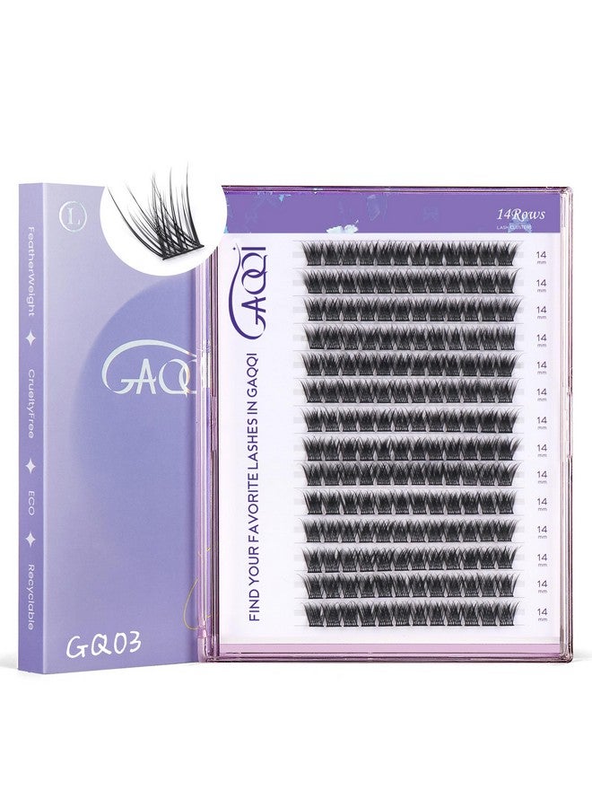 جاكي رموش صناعية GQ03 من GAQQI، وصلات رموش صناعية DIY، 168 قطعة، رموش صناعية 14 مم، رموش ناعمة وطبيعية (GQ03، 14 مم، رموش صناعية C) - Image 1