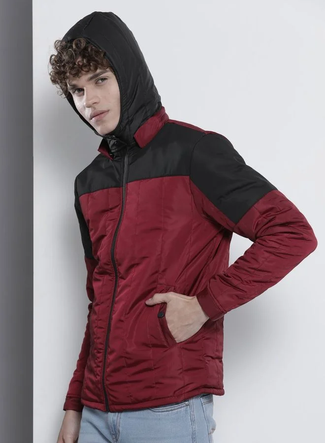 ذا انديان كراج كو The Indian Garage Co Men Slim Fit Solid High Neck Long Sleeves Jacket