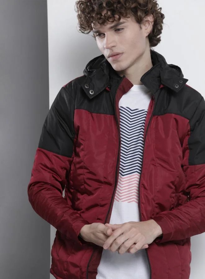 ذا انديان كراج كو The Indian Garage Co Men Slim Fit Solid High Neck Long Sleeves Jacket