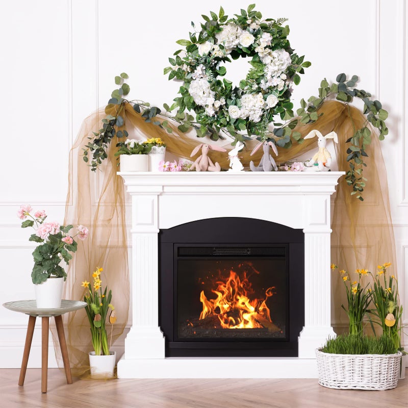 Ecerangus 24 Inch Spring Summer Wreaths for Front Door, Spring Wreath,Summer Door Wreaths Outside,Large Floral Flowers Wreath with White Hydrangea for All Seasons Indoor Outdoor Home Decor - Image 5