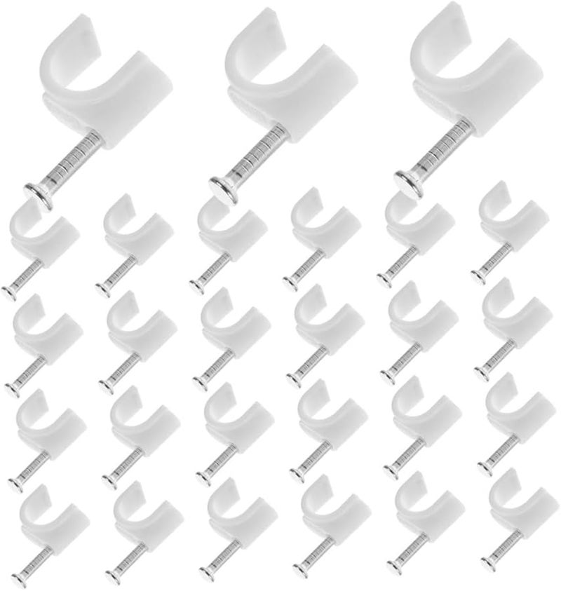 Tehaux 200 Pcs White Wall Cable Clips For Flat Cables Easy Installation Cord Management - Image 2