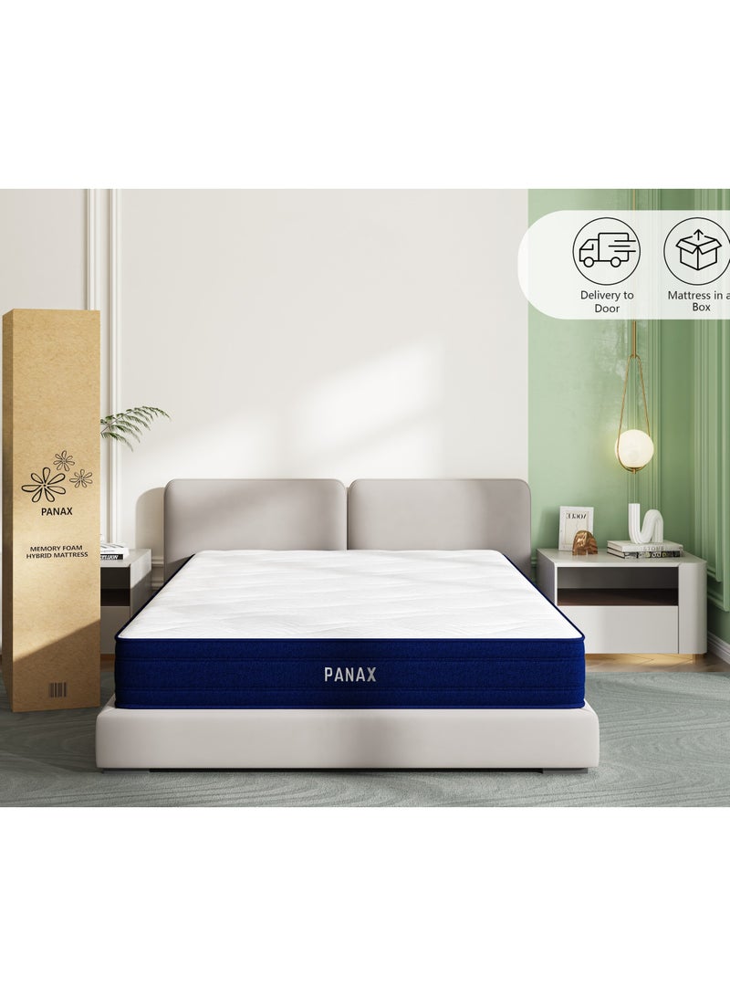 Panax 25cm Hybrid Memory Foam Mattress - Twin Size - Cool Sleep, Pressure Relief, Medium Firm 190x90x25 cm