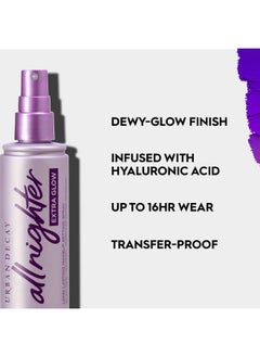 Urban Decay بخاخ تثبيت المكياج All Nighter Extra Glow Dewy بحجم 4 أونصة سائلة/ 118 مل  - Image 4