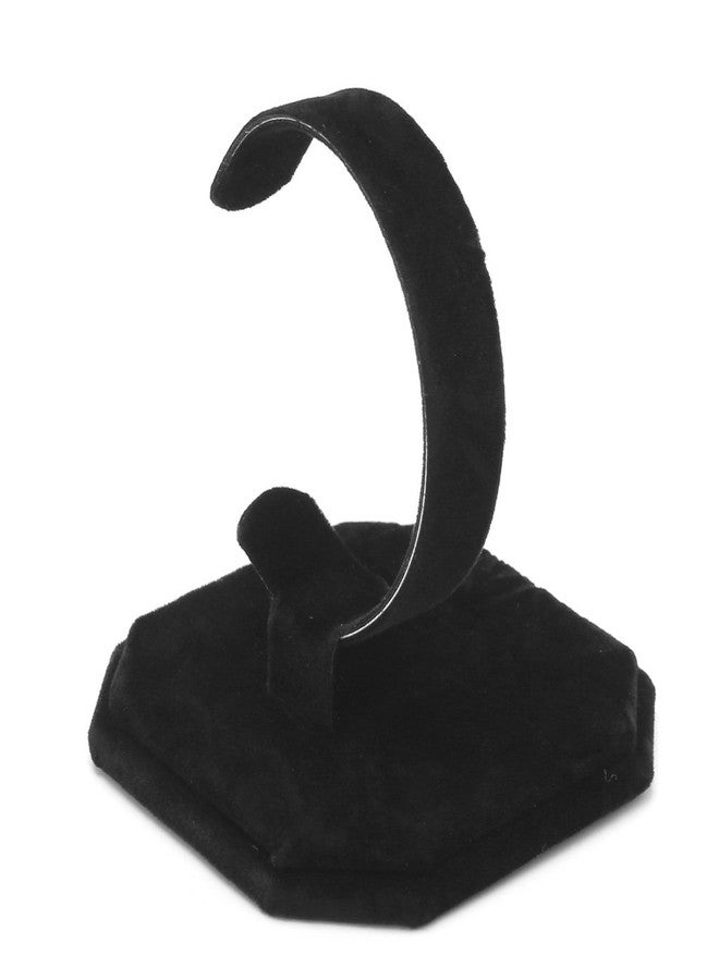 Misright Fashion Velvet C Design Jewelry Bracelet Bangle Watch Display Rack Stand Holder (Black) - Image 1