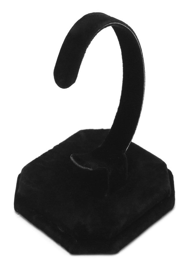 Misright Fashion Velvet C Design Jewelry Bracelet Bangle Watch Display Rack Stand Holder (Black) - Image 2