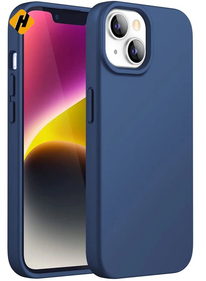 HuHa Silicone Case for iPhone 14 Plus 6.7-inch, Silky-Soft Touch Full-Body Protective Phone Case, Shockproof Cover with Microfiber Lining (Cobalt Blue) - Image 1