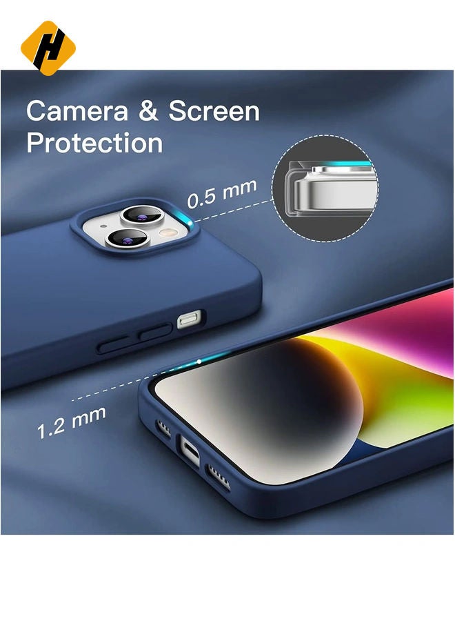 HuHa Silicone Case for iPhone 14 Plus 6.7-inch, Silky-Soft Touch Full-Body Protective Phone Case, Shockproof Cover with Microfiber Lining (Cobalt Blue) - Image 2