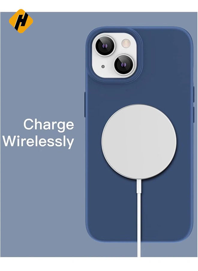 HuHa Silicone Case for iPhone 14 Plus 6.7-inch, Silky-Soft Touch Full-Body Protective Phone Case, Shockproof Cover with Microfiber Lining (Cobalt Blue) - Image 4