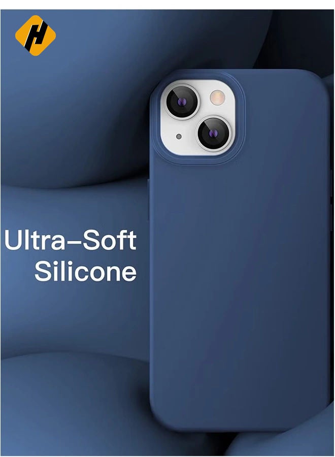 HuHa Silicone Case for iPhone 14 Plus 6.7-inch, Silky-Soft Touch Full-Body Protective Phone Case, Shockproof Cover with Microfiber Lining (Cobalt Blue) - Image 3