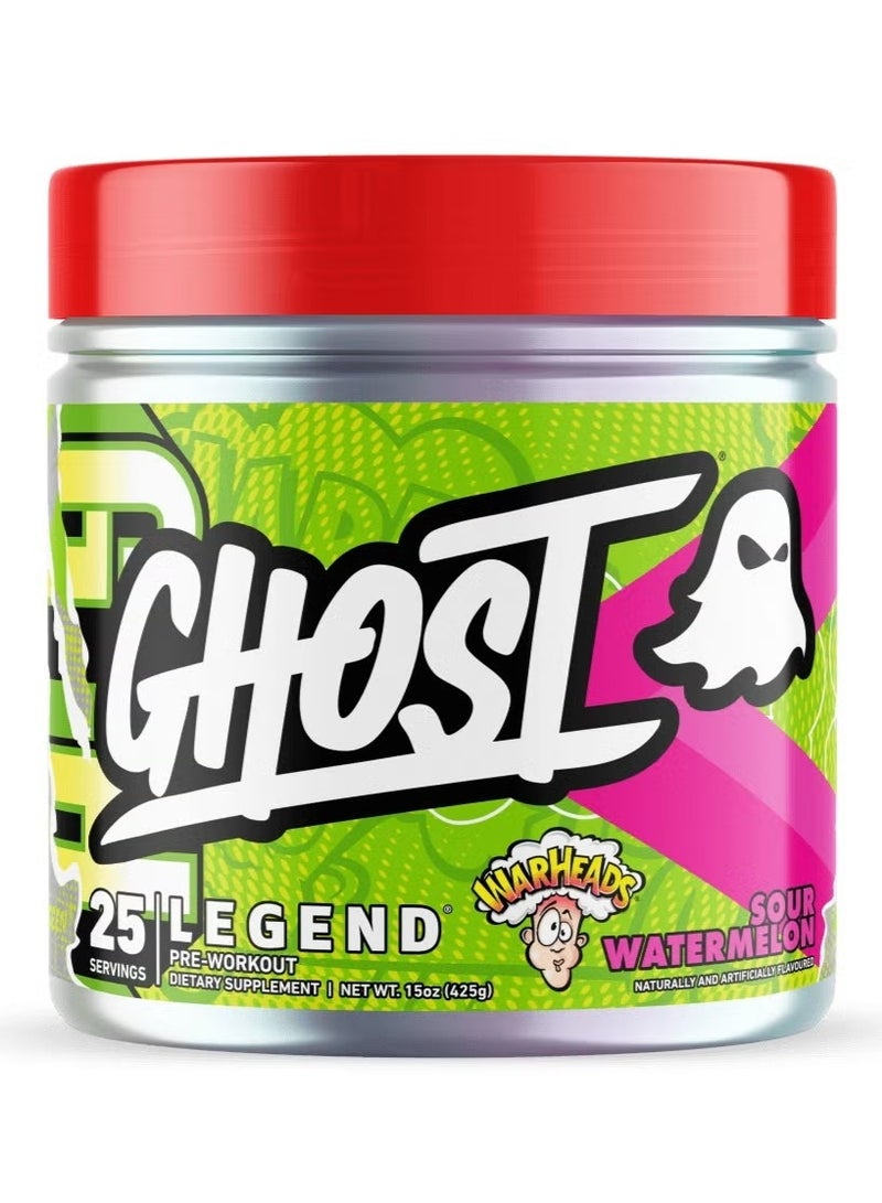 جوست Ghost Legend Pre‑Workout – نكهة Warheads Sour Watermelon – 25 حصة / 425 جم - Image 1