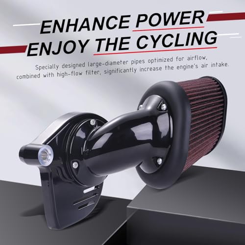 ALLOYFORGE Heavy Breather Extreme Air Cleaner Intake Filter for Harley Touring Softail Street Electra Road King Glide 20182022 Black - Image 3