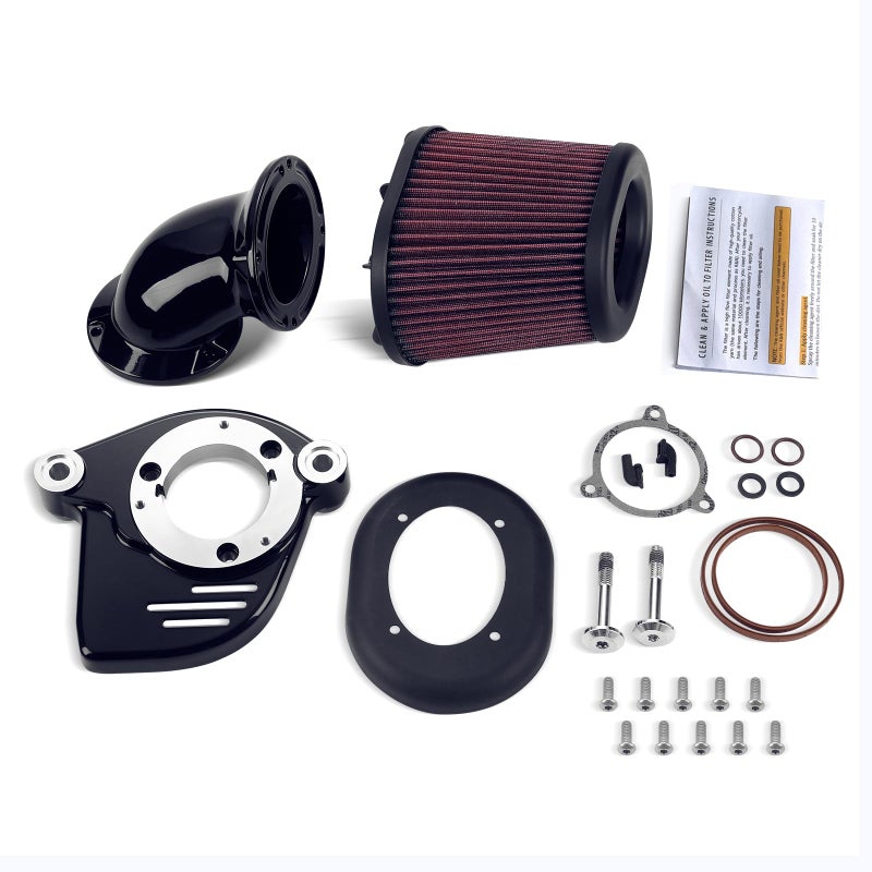 ALLOYFORGE Heavy Breather Extreme Air Cleaner Intake Filter for Harley Touring Softail Street Electra Road King Glide 20182022 Black - Image 2