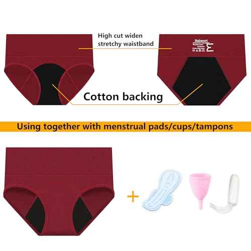Nalwort Womens Menstrual Period Panties Cotton Leak Proof Underwear Postpartum Protective Briefs - Image 2